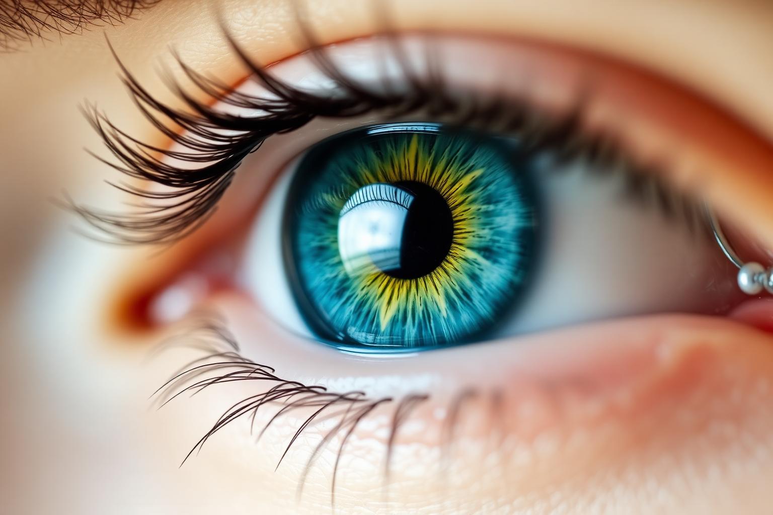 Blue-Green (Aqua) iris macro